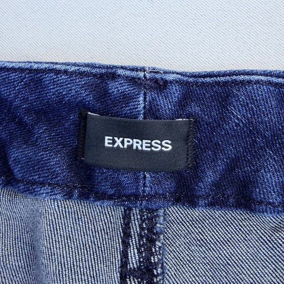 Express 70s Flare Mid Rise Ultra‎ Hyper Stretch- Conscious Edit Med 6/8/10 Short - Picture 2 of 13
